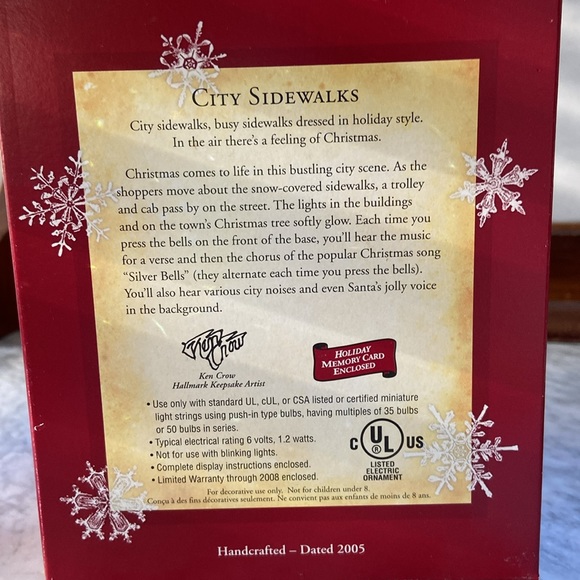 Hallmark 2005 Silver Bells City Sidewalk Animated Musical Plug In Ornament VTG - Picture 10 of 11